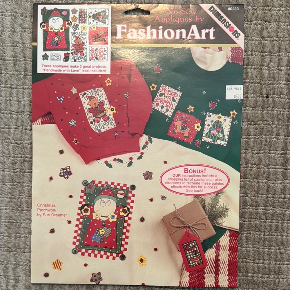 Festive Red and Green Holiday Sweatshirt with Appliqué